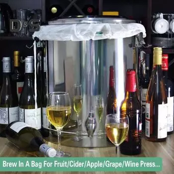 Домашний большой многоразовый сетчатый фильтр-мешок с тонкой сеткой для вина, молока, сока, сидра белый