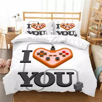 Домашний декор 3D геймпад Постельные принадлежности Пододеяльник Наволочка Высокое качество Креативная микрофибра UK Single 135x200cm