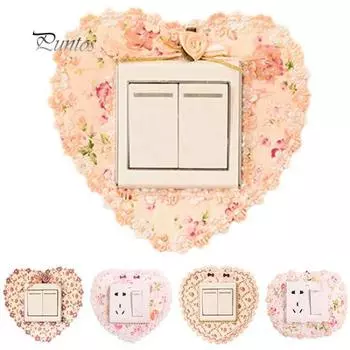 Домашний декор, бытовые цветочные ткани, кружевной переключатель любви, пылезащитный чехол, розетка, украшение на стену
