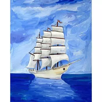 Домашний декор DIY 5D Алмазная вышивка Парусник в море Набор для вышивки крестом Хобби Ремесло 20X30CM