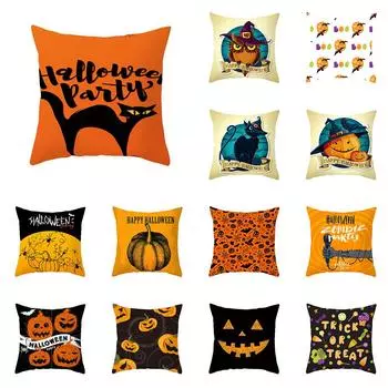 Домашний декор Хэллоуин мультфильм тыква летучая мышь призрак принт наволочка страшный Хэллоуин товары для вечеринки дома фундамент almohada 40X40CM