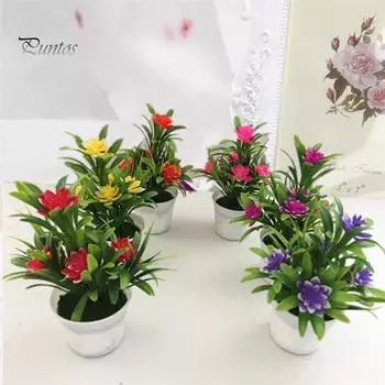 Домашний декор искусственный поддельный цветок лотоса горшечное растение бонсай Свадебная вечеринка сад пурпурно красный