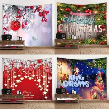 Домашний декор камин Рождественская елка гобелен Рождественская подвесная сцена Настенный декор фон ткань 100x75cm