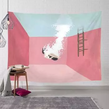 Домашний декор Картина Узор Гобелен Настенный декор Креативное искусство Масло Фон Ткань Спальня 100x75cm