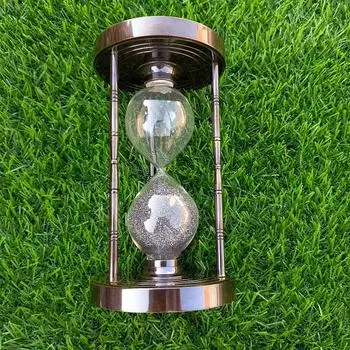 Домашний декор, латунный морской коллекционный песочный таймер, 5 минут, песочные часы с магнитным компасом на обоих концах, античный вид.