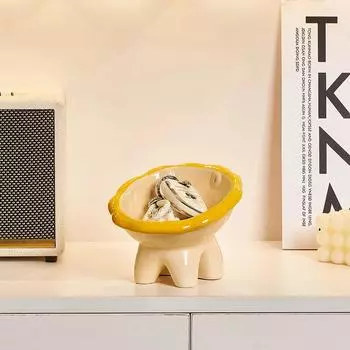 Домашний декор, миска для хранения в форме маленького льва, миска для кормления кошек и собак, керамическая, для ежедневного использования, в милом стиле