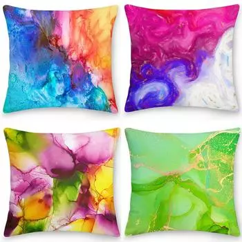Домашний декор Наволочка для подушки для дивана в машину Чехол для подушки Акварельный мрамор 40x40cm