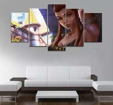Домашний Декор Плакат Холст Картина 5 Шт. Сексуальная Бриджит Overwatch Декор Игровой Комнаты Стены Искусства Плакат Стены Для Декора Комнаты Холст Без Рамки 20x35cm*2 20x45cm*2 20x55cm*1