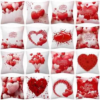 Домашний декор Подушка День святого Валентина Письма Любовь Наволочка Украшение Диван Подушка Наволочка 40x40cm