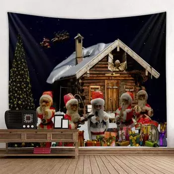 Домашний декор Рождественский гобелен с принтом Санта-Клауса настенный гобелен Рождественский принт декоративный настенный гобелен 230x180 см Tapiz 100x75cm