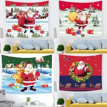 Домашний декор Рождественский гобелен Санта-подарок фон Настенный декор гобелен Декор в общежитии настенный фон Tapiz navideo 100x75cm
