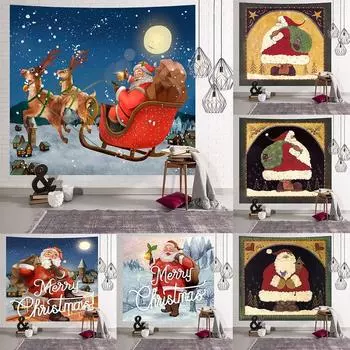 Домашний декор Санта-Клаус Лось гобелен Настенный декор фон Рождественская коллекция настенные шторы настенные гобелены Tapearia de natal 100x75cm