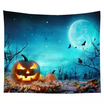 Домашний декор Тыква Хэллоуин гобелен настенный большой художественный эстетический декор комнаты гобелен Тыква Хэллоуин 230x180 см Tapiz 100X75CM