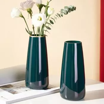 Домашний декор Ваза для цветов Стеклянная ваза Контейнер Горшок Ins Style Настольная ваза Украшения Офис красный/золотой