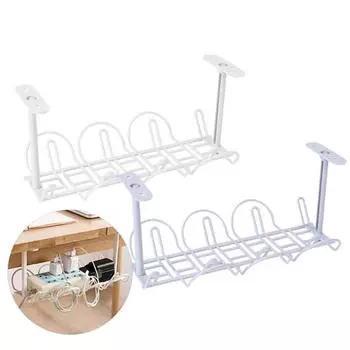 Домашний держатель для розетки на нижнем столе, подвесная стойка, органайзер для проволочной корзины белый