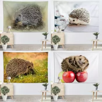 Домашний ежик Гобелен Офис Гостиная Украшения Домашний Настенный Гобелен 100x75cm