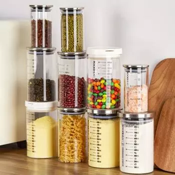 Домашний ферментер с весами. Банка для брожения закваски. Прозрачная герметичная герметичная широкая горловина с крышкой. Контейнер для закваски. S