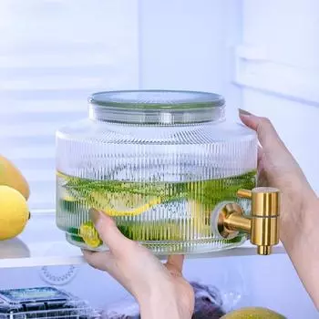 Домашний холодильник большой емкости, стеклянный чайник, диспенсеры для сока с керамической крышкой 1PCS