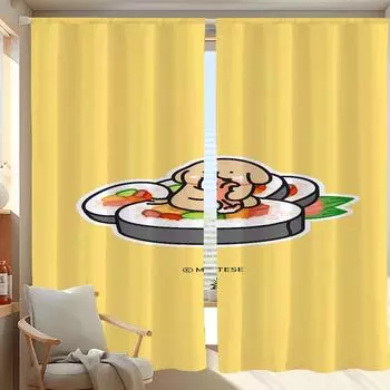 Домашний интерьер Кухня Шторы для гостиной 2 шт. Плотные шторы Дверная занавеска Мальтийская болонка Спальня Украшение Раздел W50xH70cmx2pcs-CL