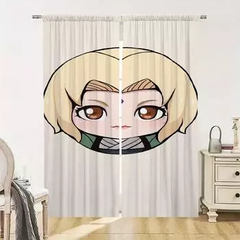 Домашний интерьер Кухня Шторы для гостиной 2 шт. Плотные шторы Дверная штора N-naruto-o Раздел Спальня Украшение W50xH70cmx2pcs-CL