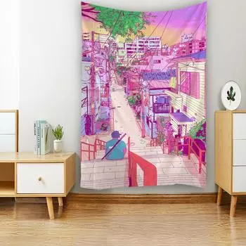 Домашний кавайный гобелен для украшения комнаты в стиле хиппи, романтический кружевной гобелен, настенный гобелен в стиле аниме, украшение для комнаты, гобелен Таро 100X75CM