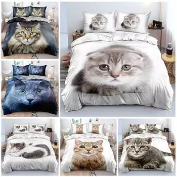 Домашний комплект постельного белья для домашних животных, кошек, комплект постельного белья, полноразмерный комплект постельного белья из Австралии, ЕС и США с рисунком кошки, чехол для постельного белья и наволочка Baby 100x135cm