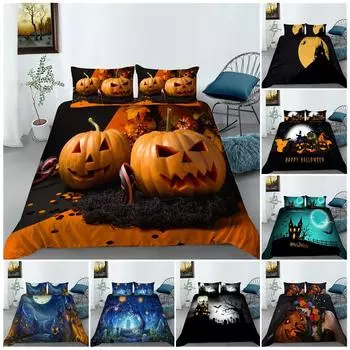 Домашний комплект постельного белья на Хэллоуин, комплект постельного белья, чехол для подушки, комплект постельного белья, пододеяльник, AU King 240x270, очень большое украшение для дома Baby 100x135cm