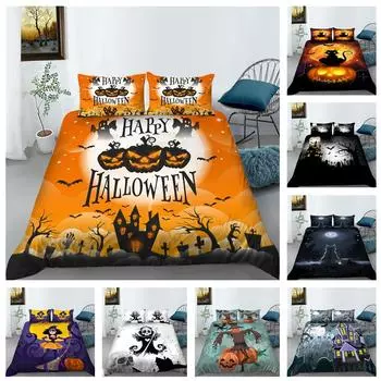 Домашний комплект постельного белья на Хэллоуин, комплект постельного белья, чехол, наволочка, комплект постельного белья, пододеяльник, AU King, очень большой домашний комплект постельного белья Baby 100x135cm