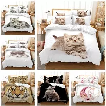 Домашний комплект постельного белья с изображением мультяшного животного, постельное белье, постельное белье, постельное белье, пододеяльник для спальни, наволочка, простыня/двуспальная кровать, 2/3 шт., украшение дома Baby 100x135cm