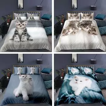 Домашний комплект постельного белья с принтом домашних животных, пододеяльник, наволочка, домашний комплект постельного белья, полноразмерная односпальная/двуспальная кровать, украшение дома Baby 100x135cm