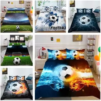 Домашний комплект постельного белья с футбольным узором, пододеяльник, комплект постельного белья, полноразмерная односпальная/двуспальная кровать, украшение дома Baby 100x135cm