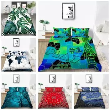 Домашний комплект постельного белья с цифровой печатью высокой четкости, чехол для постельного белья для спальни, наволочка, комплект постельного белья, пододеяльник, очень большой домашний комплект постельного белья AU King Baby 100x135cm