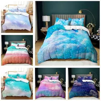 Домашний комплект постельного белья с красочным узором, пододеяльник, наволочка, комплект постельного белья AU/EU/US, полноразмерная односпальная/двуспальная кровать, украшение для дома Baby 100x135cm