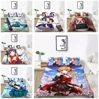 Домашний комплект постельного белья с рисунком девушки из мультфильма, постельное белье, простыня/двуспальная кровать, 2/3 предмета, украшение дома Baby 100x135cm