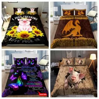 Домашний комплект постельного белья Tmarc Tee Cute Pig Постельное белье Костюм Комплект пододеяльников Single 135x200cm