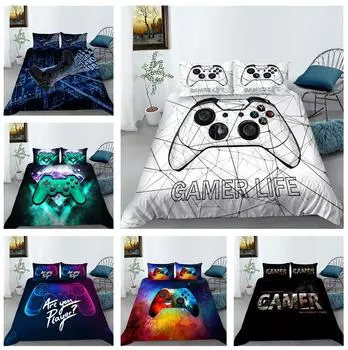 Домашний комплект постельного белья в стиле 3D-игровой консоли, постельное белье для игрока, комплект постельного белья с пуховым одеялом и наволочкой для спальни, полноразмерное украшение для дома в Австралии, ЕС и США Baby 100x135cm