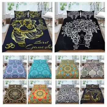 Домашний комплект постельного белья в богемном стиле, одеяло, пододеяльник, мягкий дышащий комплект постельного белья для подростков, креативный один размер UK Single 135x200cm