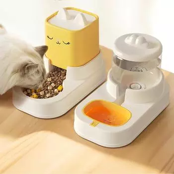 Домашний кот, собака, питьевой фонтанчик, милая кошачья автоматическая кормушка, подача воды, диспенсер для воды, миска для кошачьего корма, миска для риса