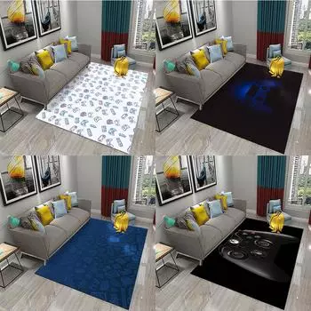 Домашний ковер Гостиная Детский напольный коврик Черный коврик для геймпада Игровой ковер Входной ковер для игрового контроллера 40x60cm