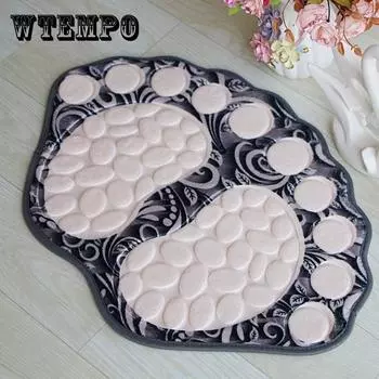 Домашний ковер с тиснением для ног из булыжника, фланелевый 3D коврик для ног, спальня, гостиная, ванная комната, нескользящий впитывающий напольный коврик 40*60cm