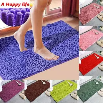 Домашний коврик для ванной, синель, водопоглощающий плюшевый коврик для ванной комнаты, коврик для входной двери, нескользящий коврик для туалета 33 x 50 cm