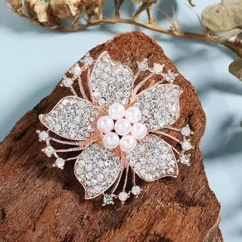 Домашний Кристалл Бриллиант Жемчуг Цветок Сплав Брошь Ювелирные Изделия Одежда Универсальные Булавки Аксессуары Корсаж Женщины