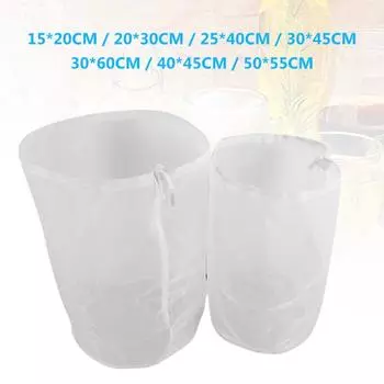 Домашний многоразовый шнурок для вина, пива, 100 меш, фильтр-мешок для кофе, сока, заваривания 15x20cm