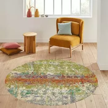 Домашний моющийся круглый ковер с принтом Eliana LNA7177