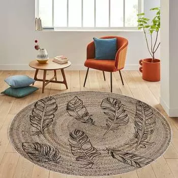 Домашний моющийся круглый ковер с принтом Eliana LNA7067-SD352