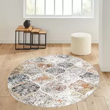 Домашний моющийся круглый ковер с принтом Eliana LNA7109