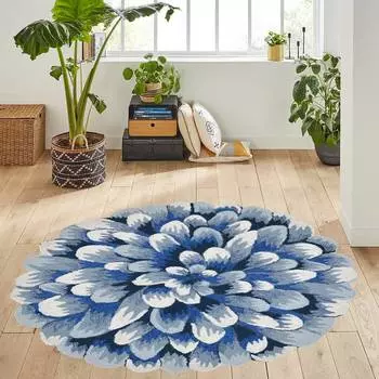 Домашний моющийся круглый ковер с принтом Eliana LNA7151