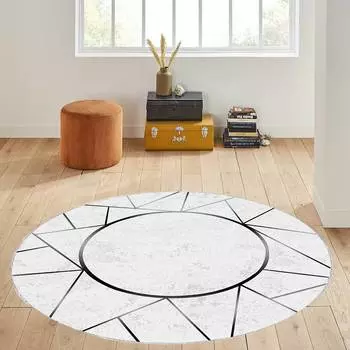 Домашний моющийся круглый ковер с принтом Eliana LNA7002