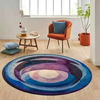 Домашний моющийся круглый ковер с принтом Eliana LNA7278