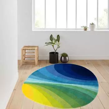 Домашний моющийся круглый ковер с принтом Eliana LNA7284